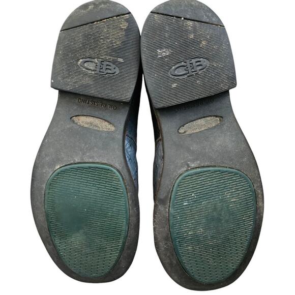 Lucchese 2000 Ostrich Skin and Leather Western Cowboy Boots Blue Black Size 7 - Picture 8 of 9